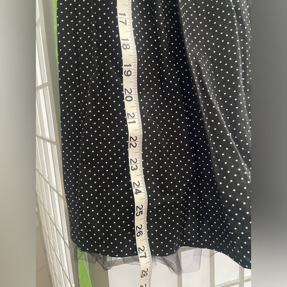 Black Spaghetti Straps "Polkadot Dress" Green Tie - Size 8 - Picture 8 of 10